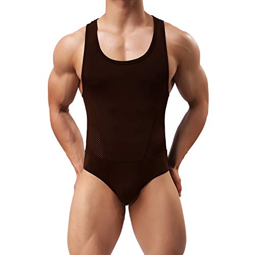 Casey Kevin Herren Body Bodysuit Unterwäsche Stringbody Unterhemd Body Kompression Singlet Sportwear Herren Overall von Casey Kevin