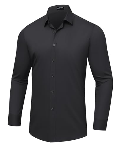 Casey Kevin Herren Hemden Langarm Bambus Slim Fit Herrenhemd Bürohemd Atmungsaktiv Freizeithemden Herren Business Hemd Männer für Büro & Anzug, L von Casey Kevin