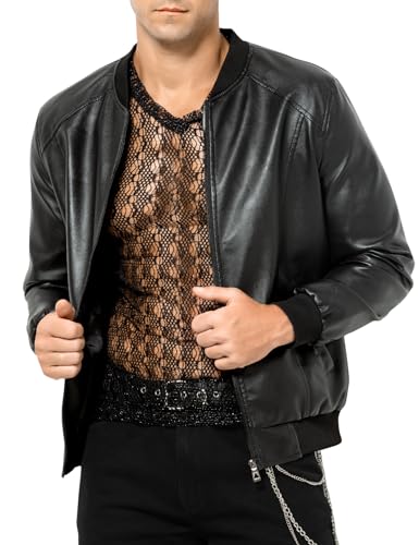 Casey Kevin Herren Jacke Lederjacke Schwarz Kunstleder Übergangsjacke Freizeitjacke Bikerjacke, 54 Casey Kevin Herren Jacke Lederjacke Schwarz Kunstleder Übergangsjacke Freizeitjacke Bikerjacke, 54 von Casey Kevin