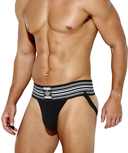 Casey Kevin Herren Jockstrap Tanga String Sportunterwäsche Unterhose Atmungsaktiv Thong Men's Underwear von Casey Kevin