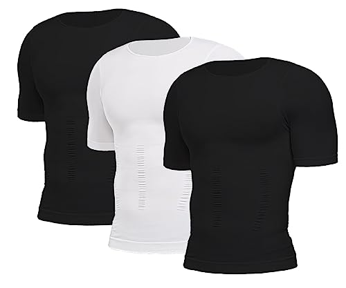 Casey Kevin Herren Kompression Kurzarmshirt Shapewear Unterhemd Herren Kurzarm Sport T-Shirt für Sports & Outdoor Funktionsshirt Bodybuilding Bauchweg Tops von Casey Kevin