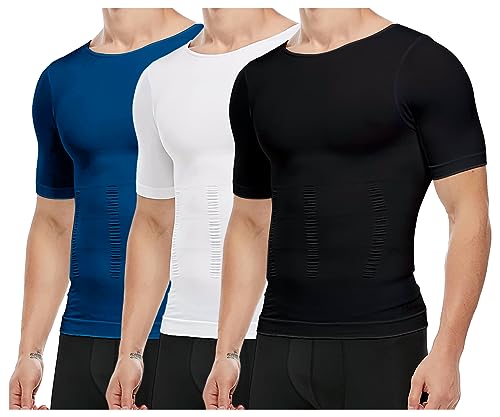 Casey Kevin Herren Kompression Kurzarmshirt Shapewear Unterhemd Herren Kurzarm Sport T-Shirt für Sports & Outdoor Funktionsshirt Bodybuilding Bauchweg Tops von Casey Kevin