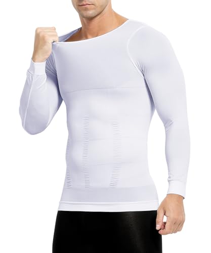 Casey Kevin Herren Kompression Langarmshirts Shapewear Unterhemd Herren Kurzarm Sport T-Shirt für Sports & Outdoor Funktionsshirt Bodybuilding Bauchweg Tops von Casey Kevin