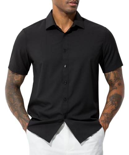 Casey Kevin Herren Kurzarm Hemden Businesshemd Button Down Regular Fit Freizeithemden Formales Hemd von Casey Kevin