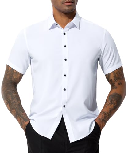 Casey Kevin Herren Kurzarm Hemden Businesshemd Button Down Regular Fit Freizeithemden Formales Hemd von Casey Kevin