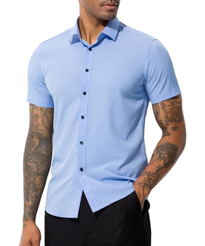 Casey Kevin Herren Kurzarm Hemden Businesshemd Button Down Regular Fit Freizeithemden Formales Hemd Casey Kevin Herren Kurzarm Hemden Businesshemd Button Down Regular Fit Freizeithemden Formales Hemd von Casey Kevin