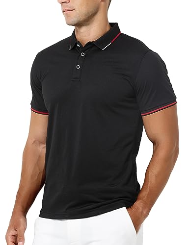 Casey Kevin Herren Poloshirt Baumwoll Kurzarm Golf Tennis Polo Shirts Atmungsaktives Outdoor Männer Sommer Sport Shirts mit Knopfleiste von Casey Kevin