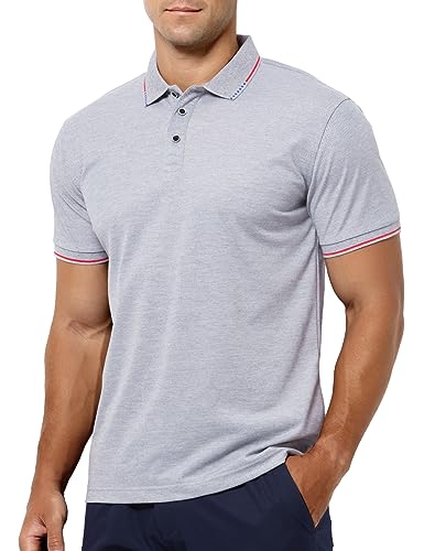 Casey Kevin Herren Poloshirt Baumwoll Kurzarm Golf Tennis Polo Shirts Atmungsaktives Outdoor Männer Sommer Sport Shirts mit Knopfleiste von Casey Kevin