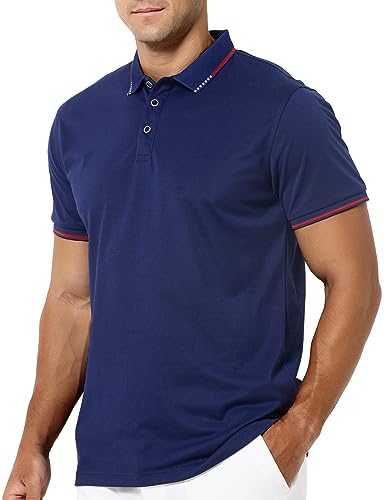 Casey Kevin Herren Poloshirt Baumwoll Kurzarm Golf Tennis Polo Shirts Atmungsaktives Outdoor Männer Sommer Sport Shirts mit Knopfleiste von Casey Kevin