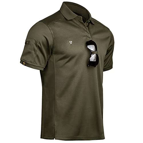 Casey Kevin Herren Poloshirt Kurzarm Golf Polo Shirt mit Brillenhalter Knopfleiste Atmungsaktives Outdoor Männer Sport Polo T-Shirts Sommer von Casey Kevin