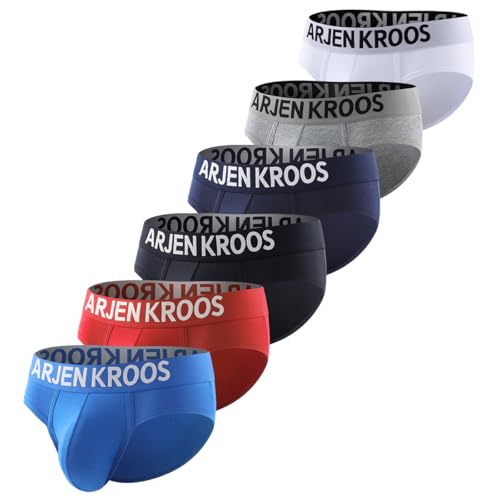 Casey Kevin Herren Slip Unterhosen Männer Slip Unterwäsche Sport Basic Slips Baumwolle 6er Pack von Casey Kevin