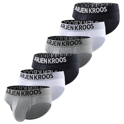Casey Kevin Herren Slip Unterhosen Männer Slip Unterwäsche Sport Basic Slips Baumwolle 6er Pack von Casey Kevin