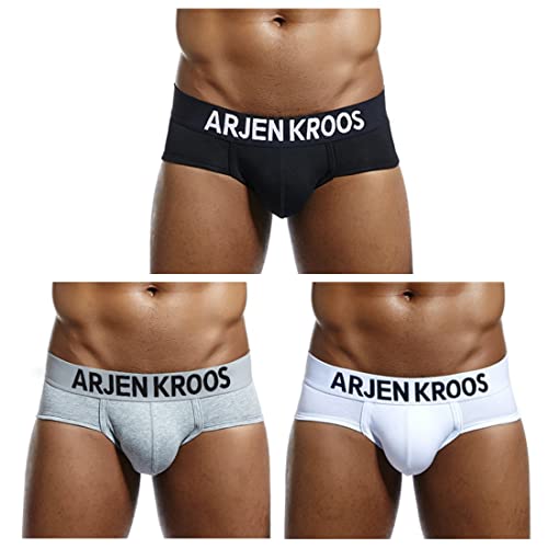 Casey Kevin Herren Slips Baumwolle Unterwäsche Low Rise Unterstützung Brief Elastischer Bund Slips Unterhose geeignet für Sport, Reisen, 1/3/6er-Pack von Casey Kevin