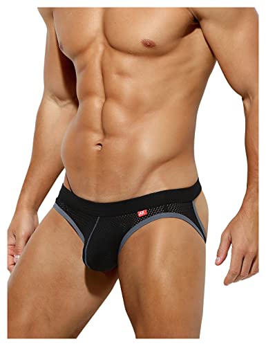 Casey Kevin Jockstrap Herren Tanga Strings Männer Atmungsaktiv Sportunterwäsche 3D Bulge Pouch Athletic Unterwäsche Thong Schwarz|S von Casey Kevin