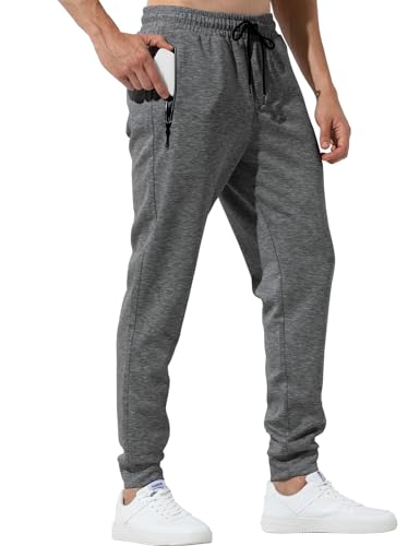 Casey Kevin Herren Lang Freizeithose Sweathose Trainingshose Jogginghose mit Reißverschluss Taschen Grau M von Casey Kevin
