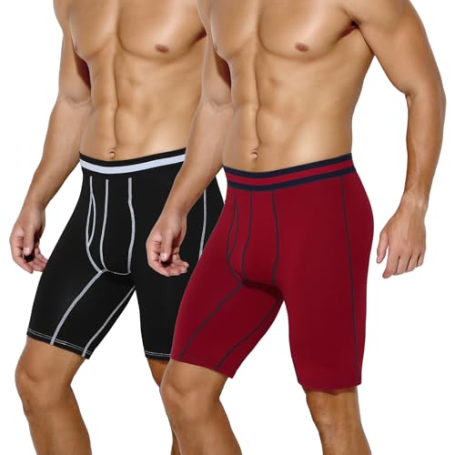 Casey Kevin Boxershorts Herren Lang | 95% Baumwolle | 2er Pack | Unterhosen Männer Lang von Casey Kevin