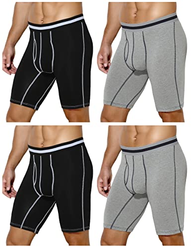 Casey Kevin Boxershorts Herren Lang | 95% Baumwolle | 4er Pack | Unterhosen Männer Lang von Casey Kevin
