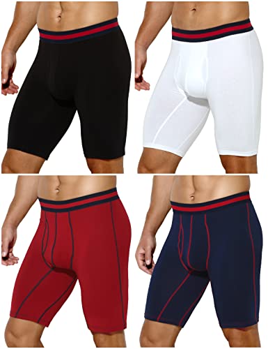 Casey Kevin Boxershorts Herren Lang | 95% Baumwolle | 4er Pack | Unterhosen Männer Lang von Casey Kevin