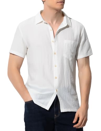 Casey Kevin Leinenhemd Herren Kurzarm Hemd Leinenshirt Freizeithemd Sommer Strand Casual Regular Fit Leinen Shirt von Casey Kevin