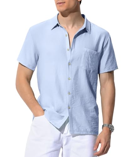 Casey Kevin Leinenhemd Herren Kurzarm Hemd Leinenshirt Freizeithemd Sommer Strand Casual Regular Fit Leinen Shirt Casey Kevin Leinenhemd Herren Kurzarm Hemd Leinenshirt Freizeithemd Sommer Strand Casual Regular Fit Leinen Shirt von Casey Kevin