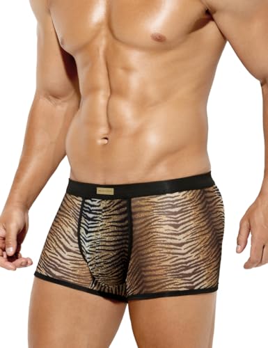 Casey Kevin Männer Boxershorts Herren Leopard Boxer Brief Mesh Transparent Retroshorts Unterwäsche Unterhosen Casey Kevin Männer Boxershorts Herren Leopard Boxer Brief Mesh Transparent Retroshorts Unterwäsche Unterhosen von Casey Kevin