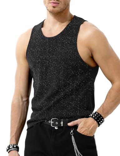 Casey Kevin Glitzer Tank Top Herren Pailletten Hemd Shirt Metallic Glänzend Ärmelloses Oberteil Streetstyle Disco Party Clubwear Herren, M Casey Kevin Glitzer Tank Top Herren Pailletten Hemd Shirt Metallic Glänzend Ärmelloses Oberteil Streetstyle Disco Party Clubwear Herren, M von Casey Kevin