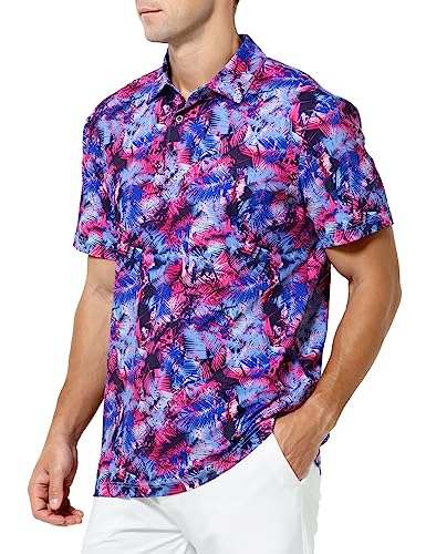 Casey Kevin Poloshirts für Herren Poloshirt Herren Kurzarm Floral Sommer Golf Polo Shirt Freizeithemd Regular Fit Sport Outdoor Polo T-Shirts Männer von Casey Kevin