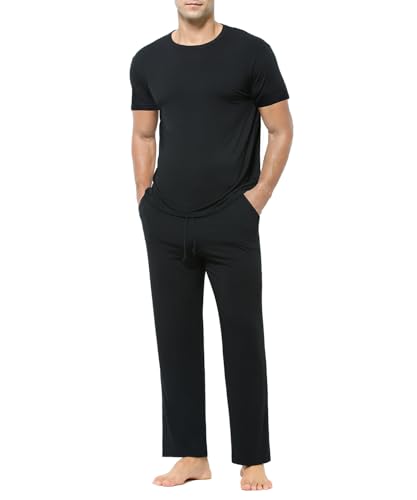 Casey Kevin Pyjama Herren Kurz Männer Schlafanzug Nachtwäsche Set Mit Taschen Modal Nachthemd Kurzarm von Casey Kevin