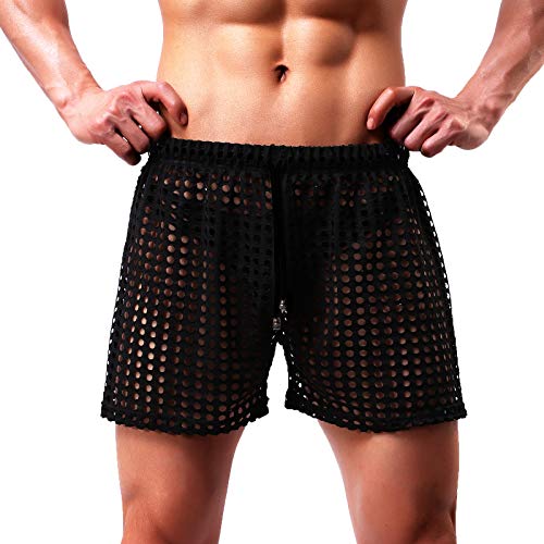 Casey Kevin Sexy Unterwäsche für Mann Netz Kurze Hosen Transparent Shorts Herren Sexy Boxershorts Freizeit Boxer Shorts von Casey Kevin