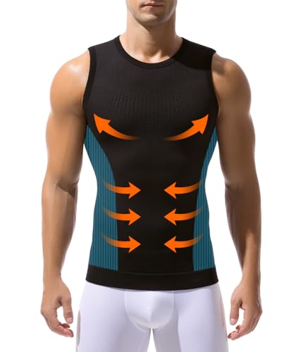 Casey Kevin Shapewear Herren Bauchweg Tank Top Herren Elastische Body Shaper Tight Unterhemden Ärmellos für Einen Flacheren Bauch, L Casey Kevin Shapewear Herren Bauchweg Tank Top Herren Elastische Body Shaper Tight Unterhemden Ärmellos für Einen Flacheren Bauch, L von Casey Kevin