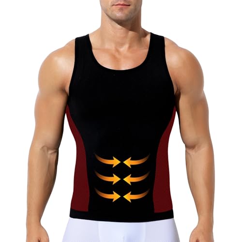 Casey Kevin Shapewear Herren Bauchweg Unterhemd Kompressionsshirt Tank Top Herren Body Shaper Compression Shirt von Casey Kevin