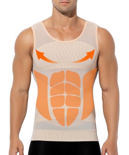 Casey Kevin Shapewear Herren Kompressionsshirt Elastische Bauchweg Unterhemd Herren Body Shaper Tank Top Ärmellos, Beige, L Casey Kevin Shapewear Herren Kompressionsshirt Elastische Bauchweg Unterhemd Herren Body Shaper Tank Top Ärmellos, Beige, L von Casey Kevin