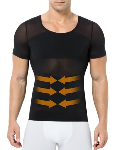 Casey Kevin Shapewear Unterhemd Herren, Kompressionsshirt Herren Body Shaper, Bauchweg Unterhemd Herren, Kompressionsunterwäsche Tank Top Herren, Shapewear T-Shirt von Casey Kevin