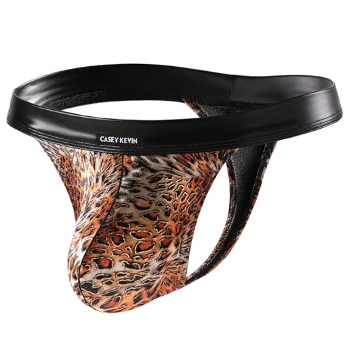 Casey Kevin String Herren Sexy Tanga Männer Unterwäsche Leopard G String Mit PU Leder Gürtel Casey Kevin String Herren Sexy Tanga Männer Unterwäsche Leopard G String Mit PU Leder Gürtel von Casey Kevin