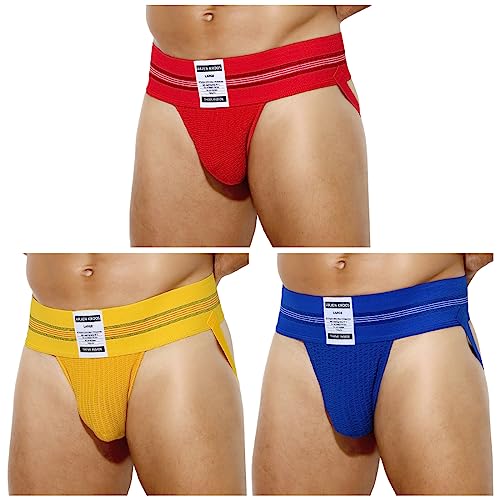 Casey Kevin Suspensorium Herren Unterwäsche Jockstrap Männer Breiter Gürtel Strings Sportunterwäsche Athletic Supporters 3er Pack von Casey Kevin