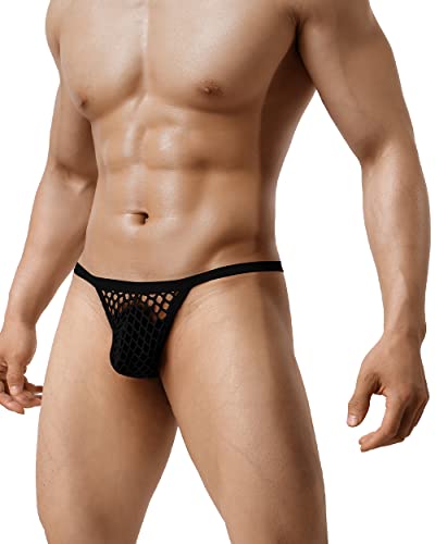 Casey Kevin Tanga String Herren Netz Transparent Thong Mesh Sexy Low Rise Unterwäsche Mini Bikini Brief Slips T-Back Thong von Casey Kevin