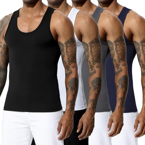 Casey Kevin Unterhemd Herren 4er Pack Tank Top Männer Ärmellos Tanktop für Herren von Casey Kevin