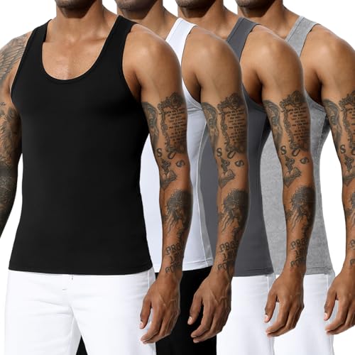 Casey Kevin Unterhemd Herren 4er Pack Tank Top Männer Ärmellos Tanktop für Herren von Casey Kevin