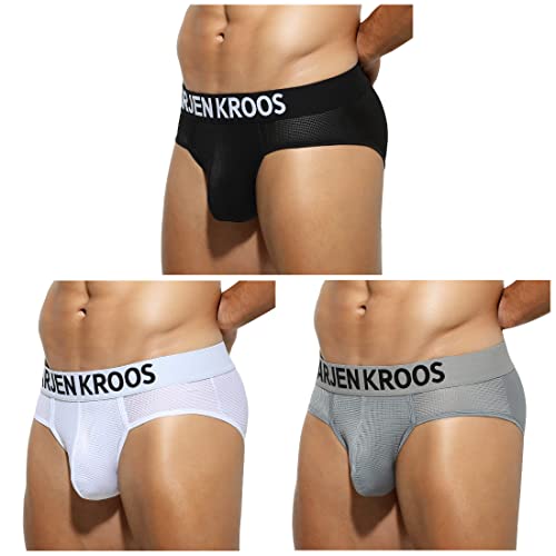 Casey Kevin Unterhosen Männer Eisseide 3er Pack Unterwäsche Herren Sport ohne Eingriff Atmungsaktive Sportslip Mesh Slip von Casey Kevin