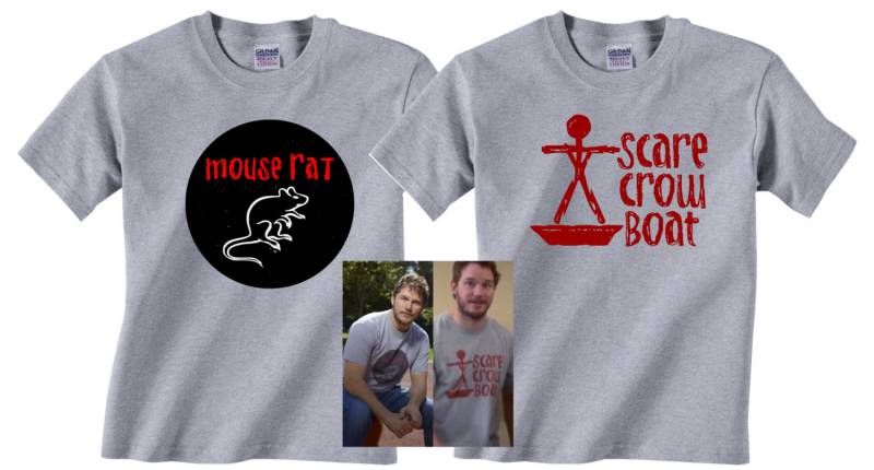 2 Shirts -Zum Verkauf - Vogelscheuchen Boot Und Maus Ratten Band T-Shirts Aus Parks Freizeit Scare Krähe Ratte Erwachsene Größen von CaseysQualityPrints