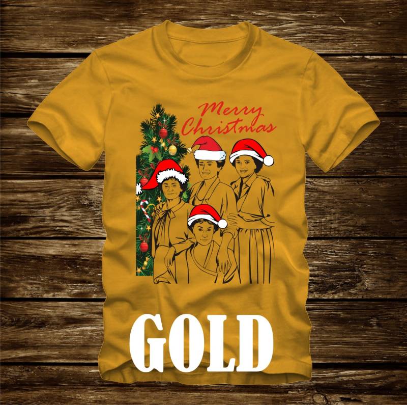 Goldene Mädchen Frohe Weihnachtsbaum T-Shirt -Erwachsene Größen S-3xl -Betty White Bea Arthur Rose Dorothy Blanche Sofia 80Er Jahre Tv Bleiben Golden von CaseysQualityPrints
