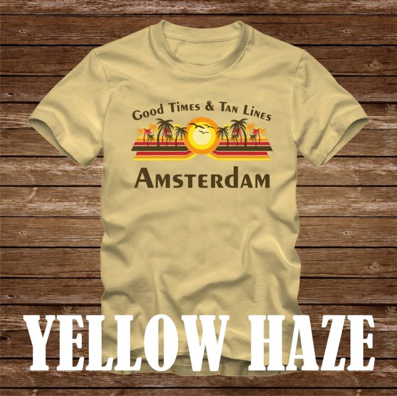 Gute Zeiten & Tan Linien Amsterdam T-Shirt - Viele Farben Erwachsene Größen Nicht Übereinstimmende Strand Ozean Küste Lustige Palme Niederlande von CaseysQualityPrints