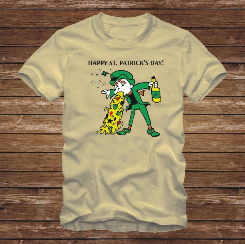 Happy St Patrick's Tag Puking Kobold T-Shirt - Erwachsene Größen Glücksbringer Patricks Day Pattys Tshirt Lustig -382 von CaseysQualityPrints