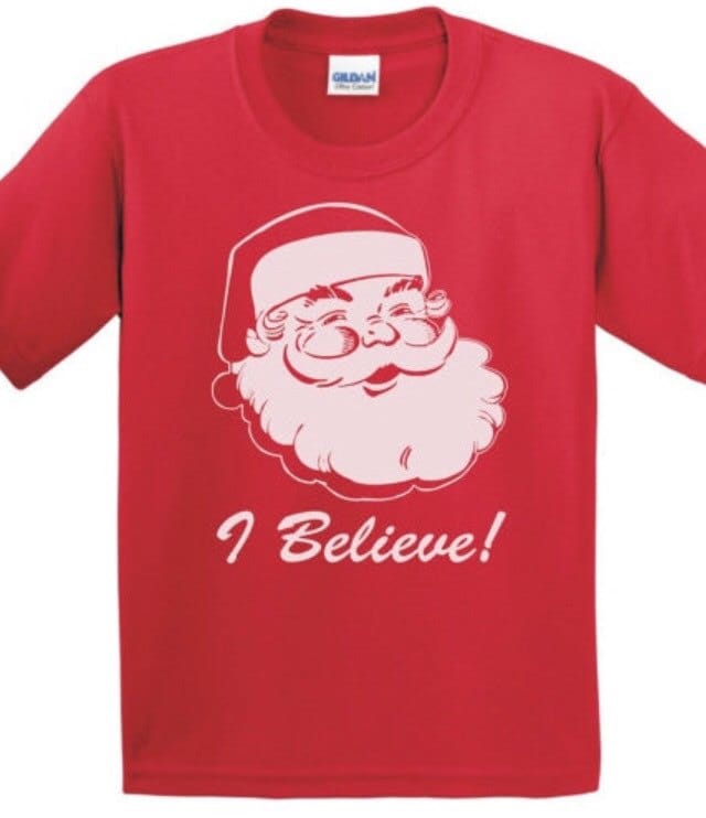 Ich Believe - Erwachsene Größen Rote T-Shirt Lustige Weihnachten Urlaub Santa Claus von CaseysQualityPrints