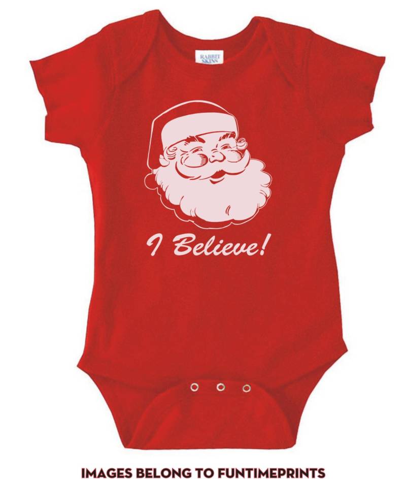 Ich Believe - Kinder T-Shirt Oder Body Kleinkinder Und Weihnachten Urlaub Spaß Santa Claus Viele Farben-308 von CaseysQualityPrints