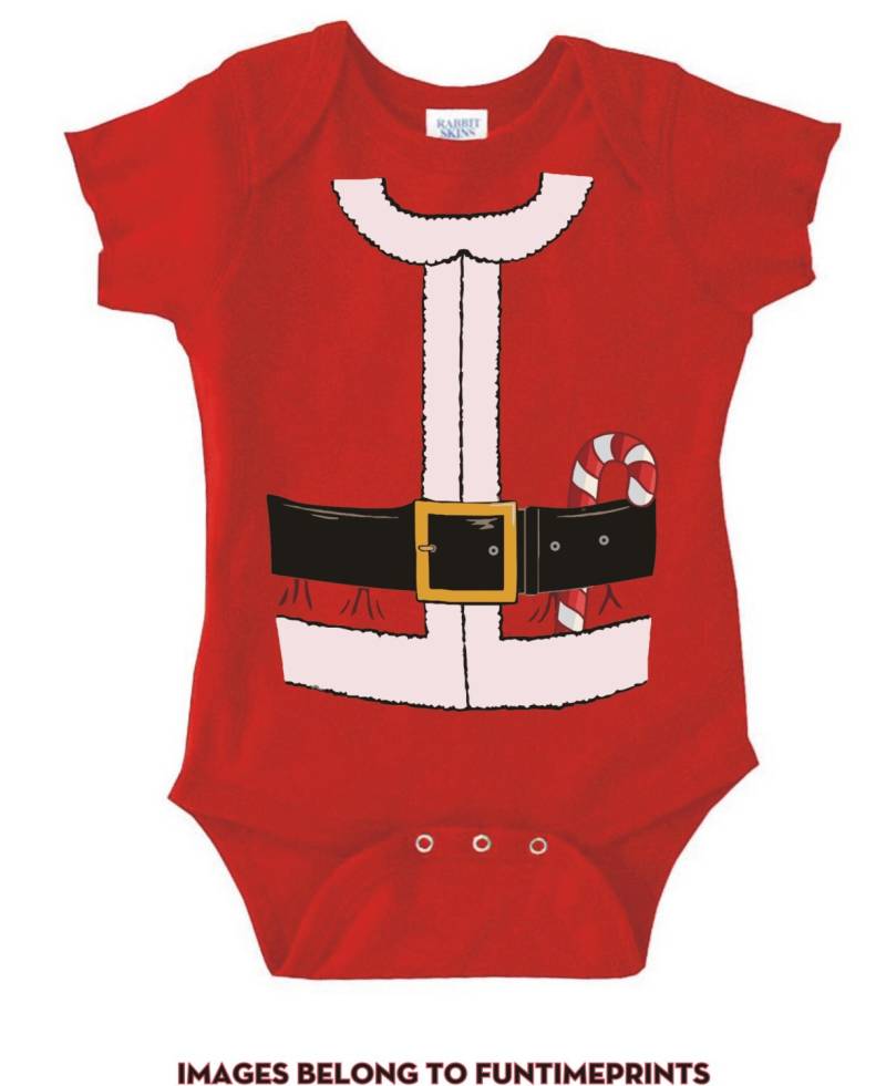 Santa Costume - Kinder T-Shirt Oder Body Kleinkinder Und Weihnachten Urlaub Lustige Geschwister Familie Viele Farben-294 von CaseysQualityPrints