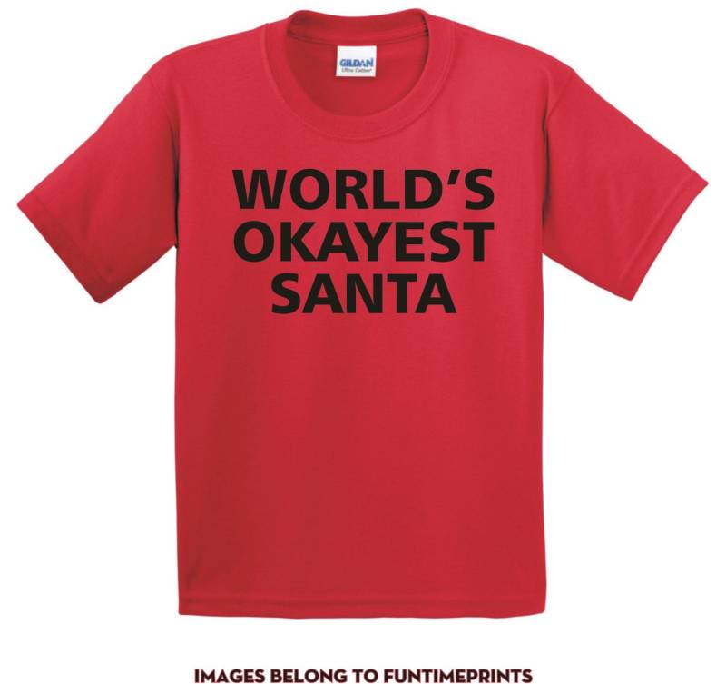 Welt Okayest Santa - T-Shirt Für Erwachsene Lustige Shirt Geschenk Weihnachten Geburtstag Urlaub Geschwister Familie-Viele Farben-300 von CaseysQualityPrints
