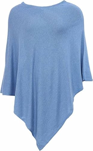 Cashmere Dreams Zwillingsherz Poncho-Schal aus Baumwolle - Hochwertiges Cape für Damen - XXL Umhängetuch und Tunika - Strick-Pullover - Sweatshirt - Stola für Sommer und Winter jeans von Cashmere Dreams