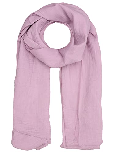 Cashmere Dreams Seiden-Tuch im Uni Design - Hochwertiger Schal für Damen Mädchen - Halstuch - Umschlagstuch - Loop - weicher Schlauchschal für Sommer Herbst und Winter Zwillingsherz - altrosa von Cashmere Dreams