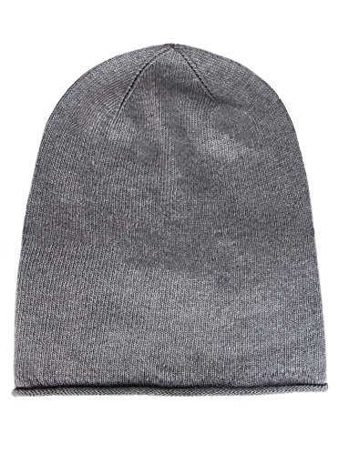 Zwillingherz Slouch-Beanie-Mütze mit Kaschmir - Hochwertige Strickmütze für Damen Mädchen Jungen - Hat - Unisex - One Size - warm und weich im Sommer Herbst und Winter Zwillingsherz (d.grau) von Cashmere Dreams